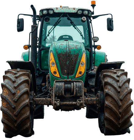 Front view Green Tractor